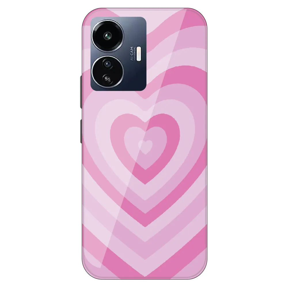 Pink Hearts - Printed Silicone Case For IQOO Neo Z6 Lite