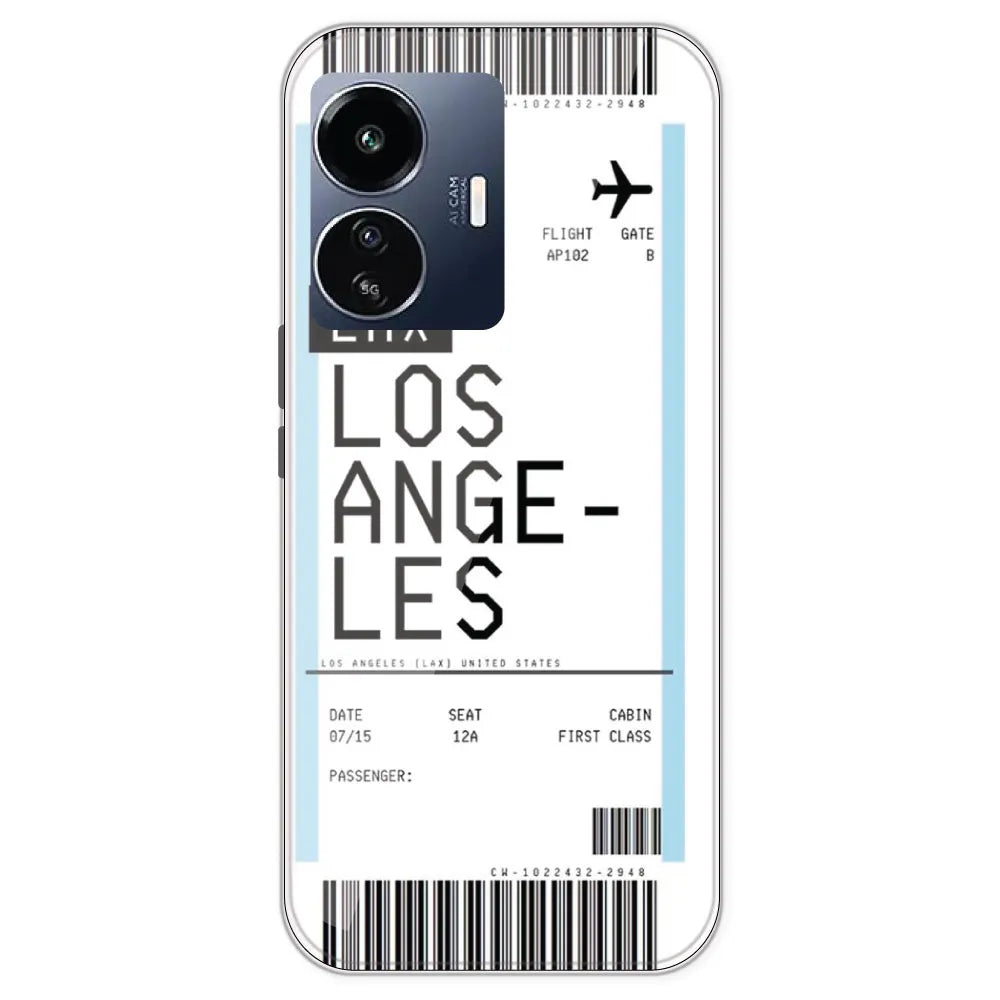 Los Angeles Ticket - Clear Printed Silicone Case For IQOO Z6 Lite