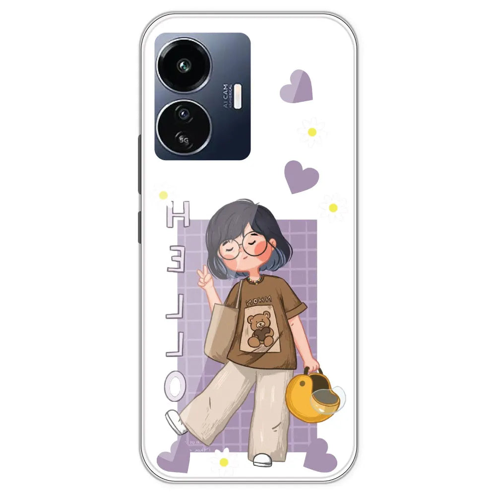 Introvert Girl - Clear Printed Silicone Case For IQOO Z6 Lite