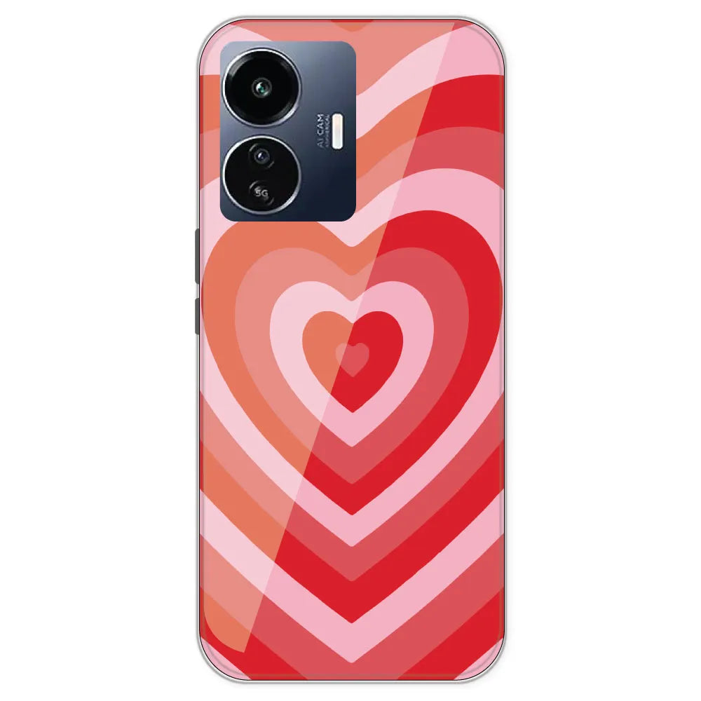 Red Hearts - Printed Silicone Case For IQOO Z6 Lite