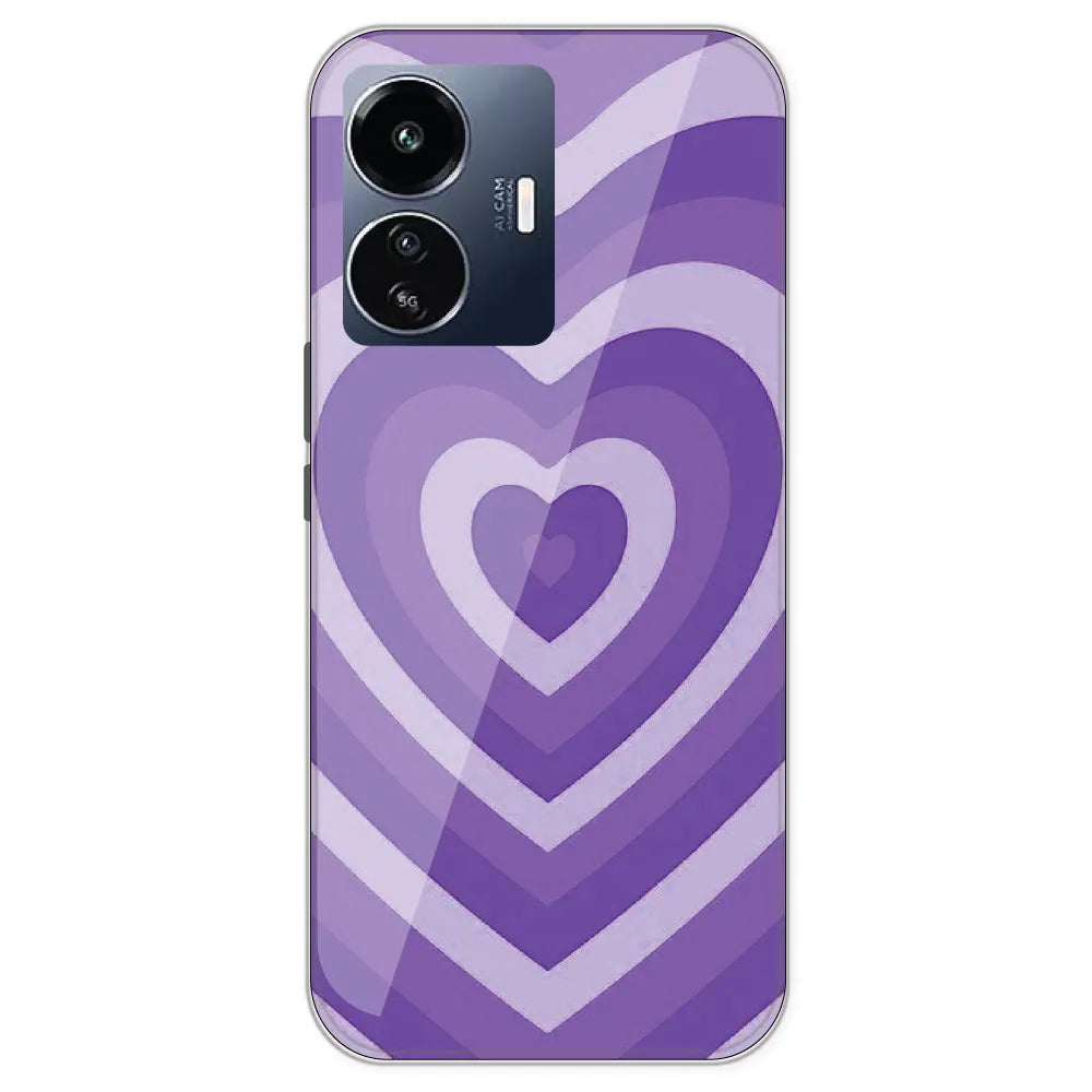 Purple Hearts - Printed Silicone 7Case For IQOO Z6 Lite