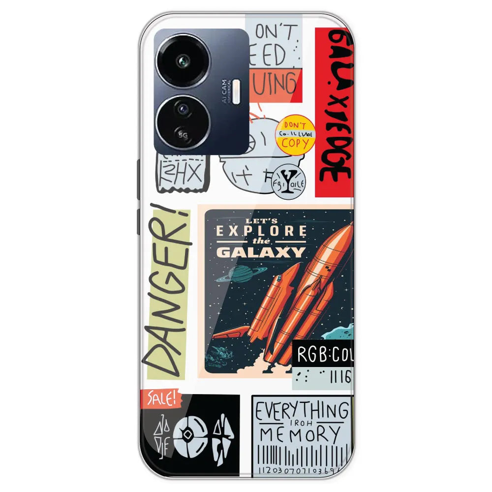 Galaxy - Clear Printed Silicone Case For IQOO Z6 lite