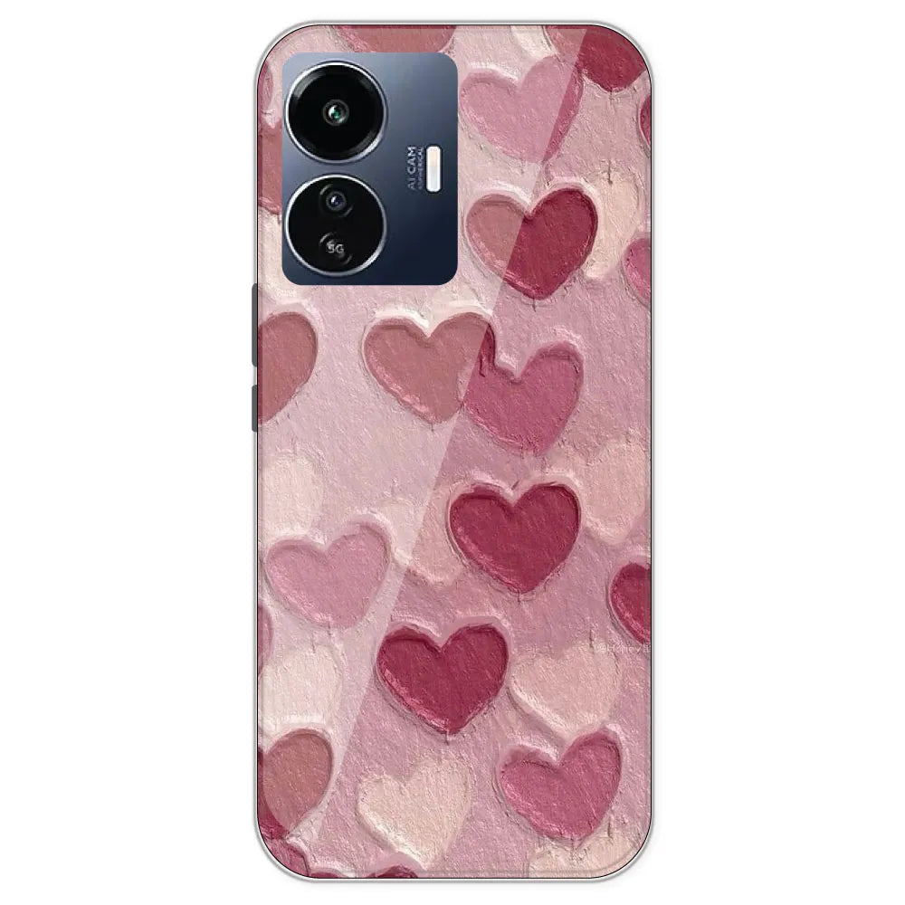 Pastel Hearts - Printed Silicone Case For IQOO Z6 Lite
