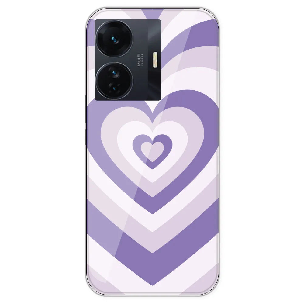 Dark Purple Hearts - Printed Silicone Case For IQOO Z6 Pro