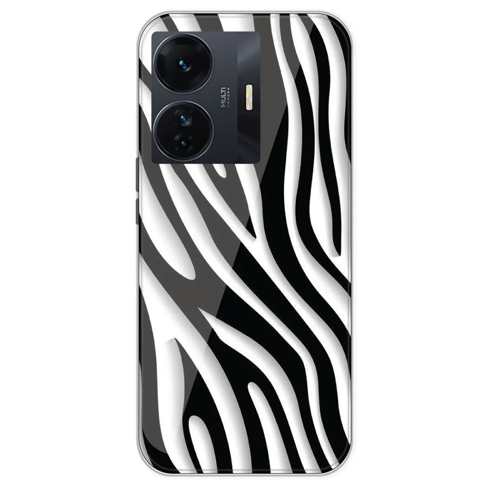 Zebra Print - Clear Printed Silicone Case For IQOO Z6 Pro