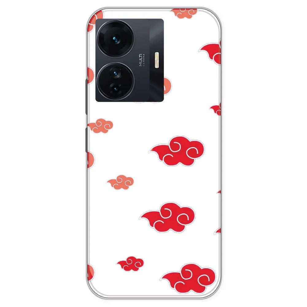 Red Clouds - Clear Printed Silicone Case For IQOO Z6 Pro