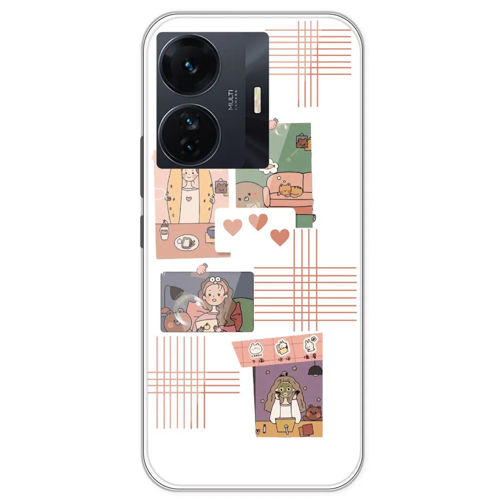 Cute Girl - Clear Printed Silicone Case For IQOO Z6 Pro