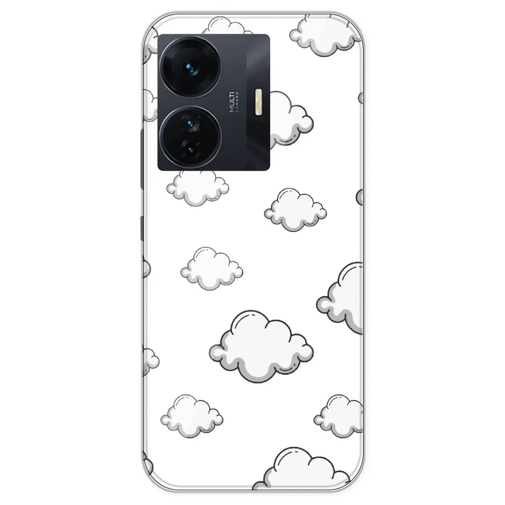Clouds - Clear Printed Silicone Case For IQOO Z6 Pro