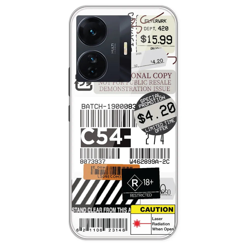 Labels - Clear Printed Silicone Case For IQOO Z6 Pro
