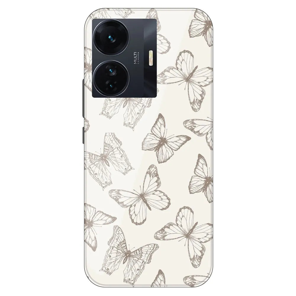 White Butterflies - Printed Silicone Case For IQOO Z6 Pro