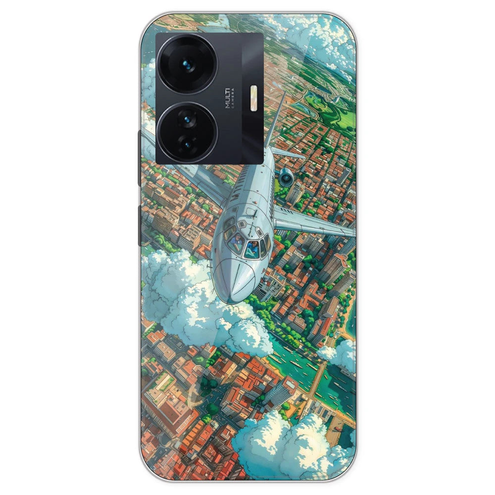Flying Over City - Printed Silicone Case For IQOO Z6 Pro