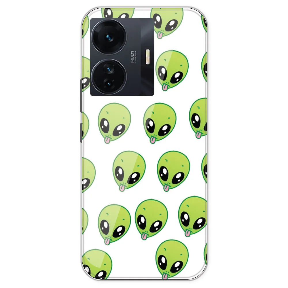 Alien - Clear Printed Silicone Case For IQOO Z6 Pro