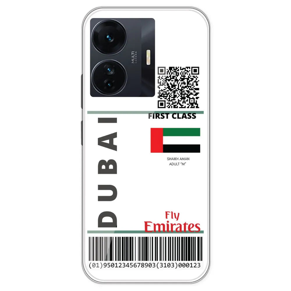 Dubai Ticket - Clear Printed Silicone Case For IQOO Z6 Pro