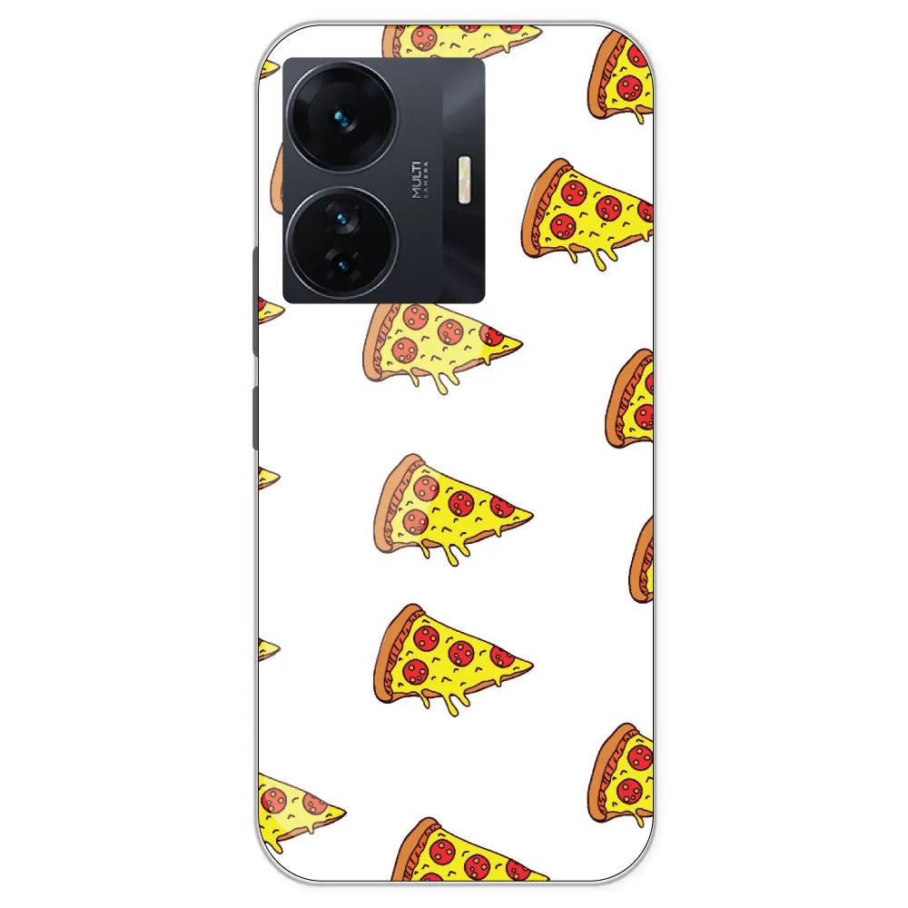 Pizza - Clear Printed Silicone Case For IQOO Z6 Pro