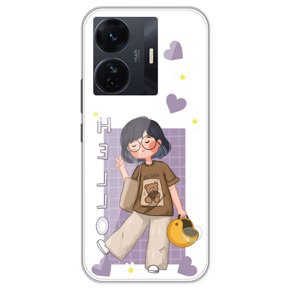Introvert Girl - Clear Printed Silicone Case For IQOO Z6 Pro