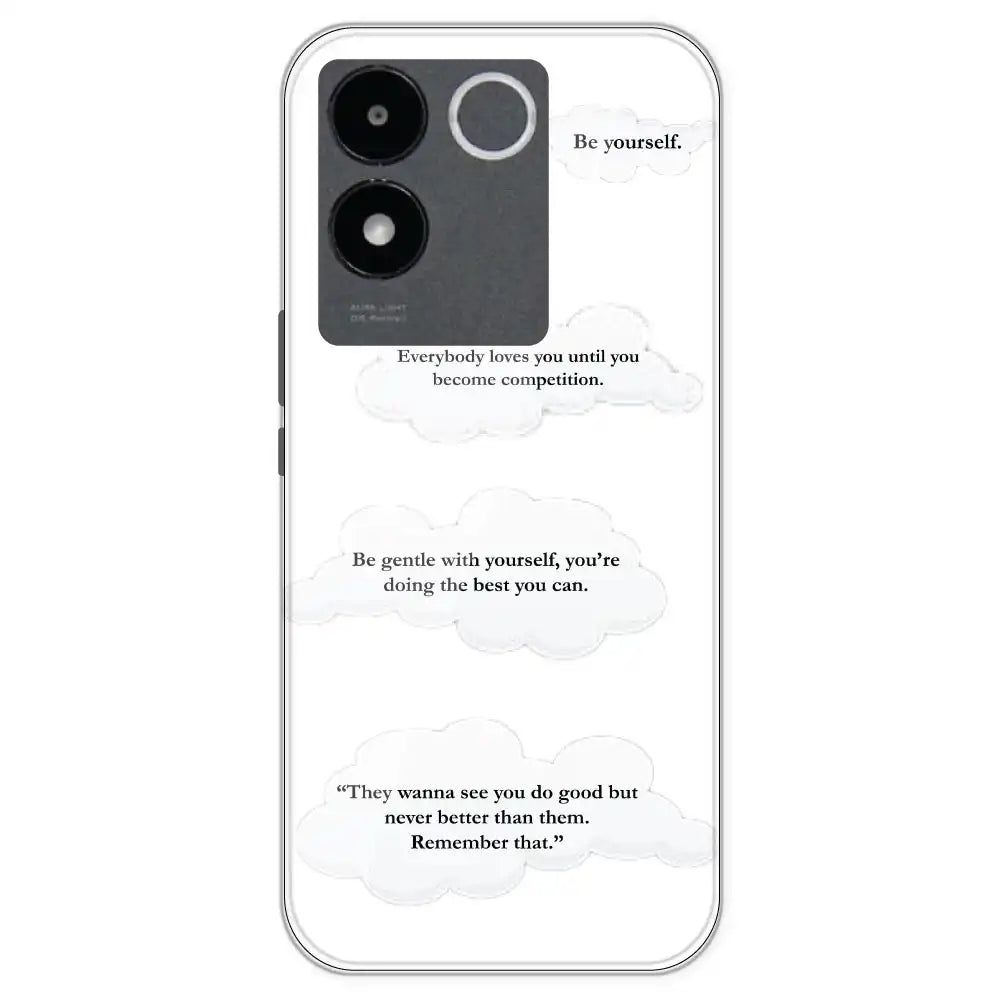 Quotes And Clouds - Clear Printed Silicone Case For iQOO Models