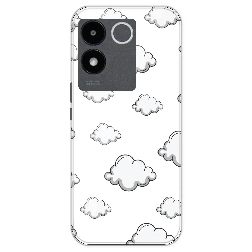 Clouds - Clear Printed Silicone Case For IQOO Z7 Pro