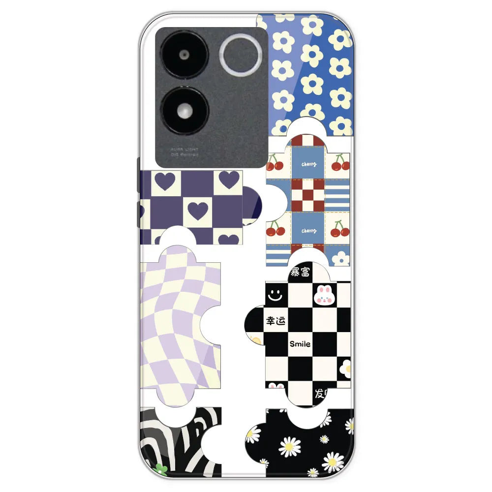 Aesthetic Puzzle - Clear Printed Silicone Case For IQOO Z7 Pro