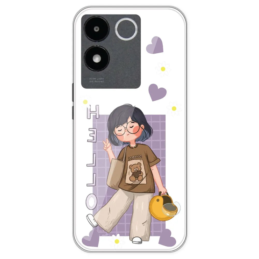 Introvert Girl - Clear Printed Silicone Case For IQOO Z7 Pro