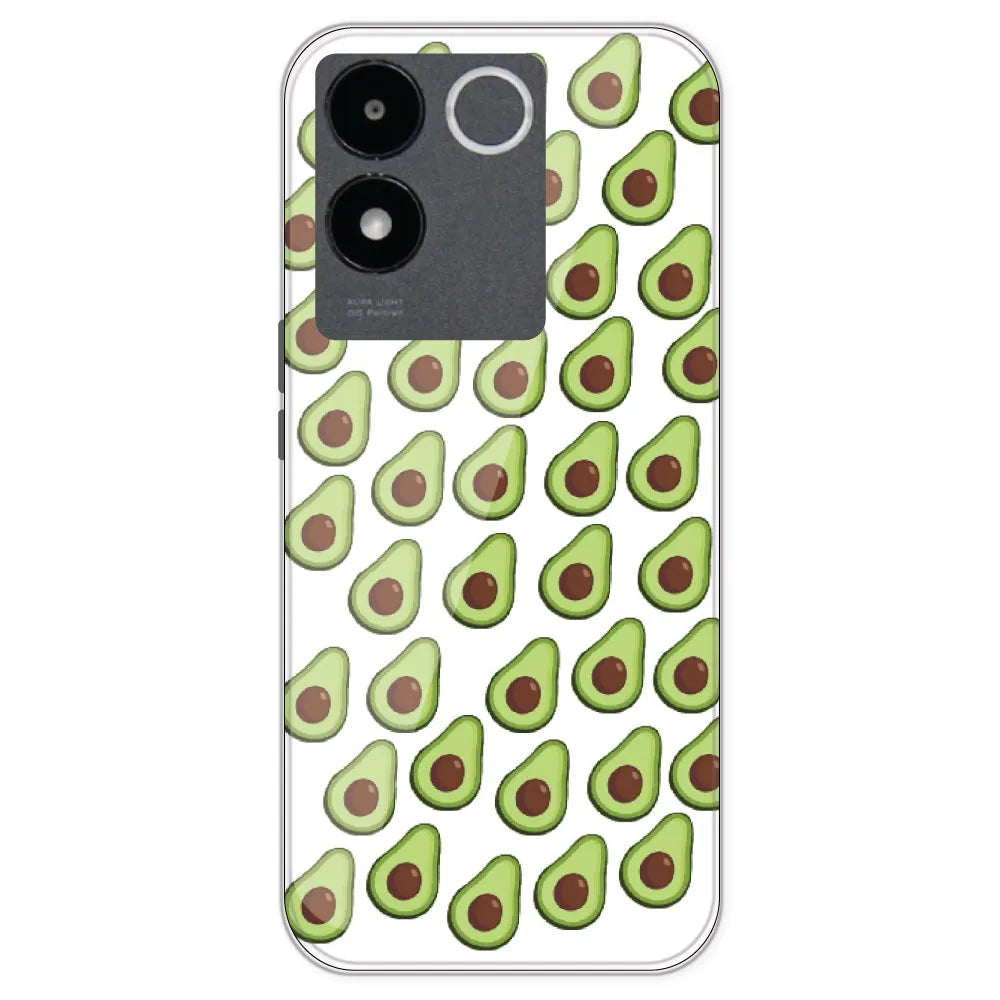 Avocado - Clear Printed Silicone Case For IQOO Z7 Pro