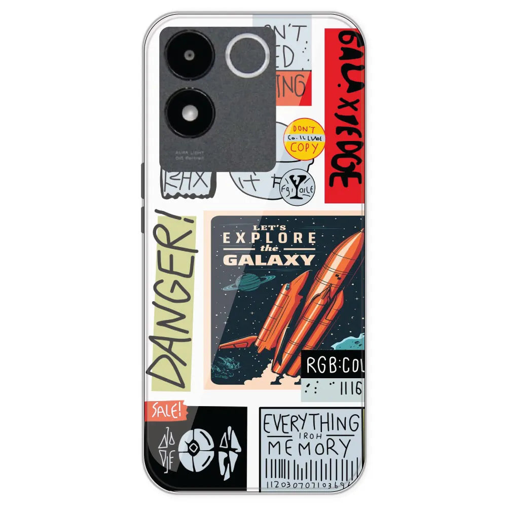 Galaxy - Clear Printed Silicone Case For IQOO Z7 Pro