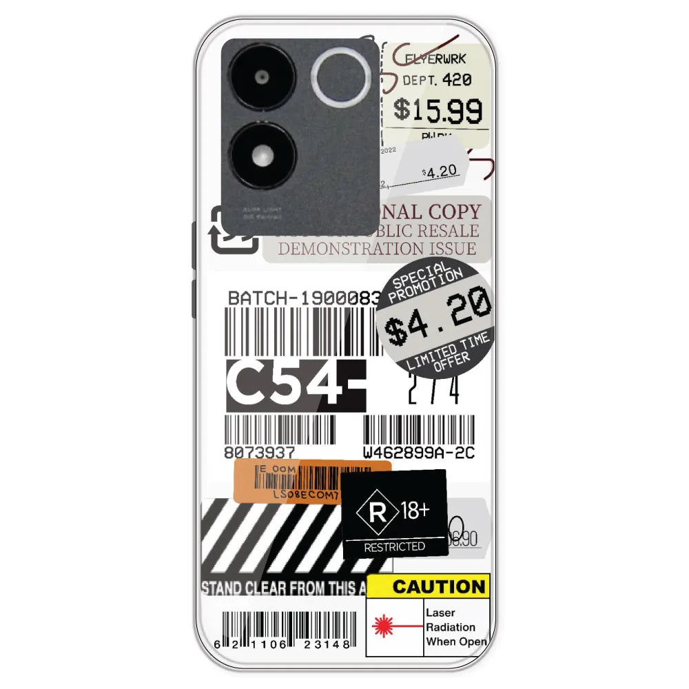 Labels - Clear Printed Silicone Case For IQOO Z7 Pro