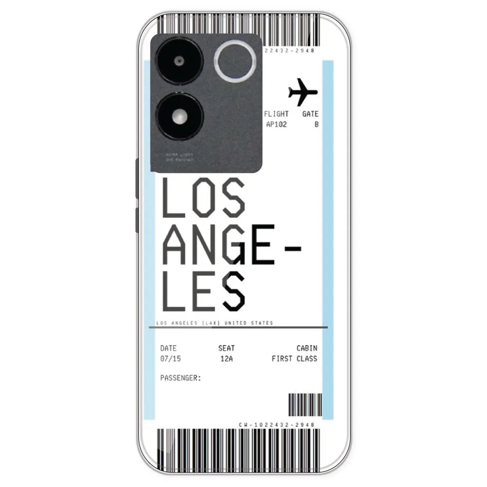 Los Angeles Ticket - Clear Printed Silicone Case For IQOO Z7 Pro