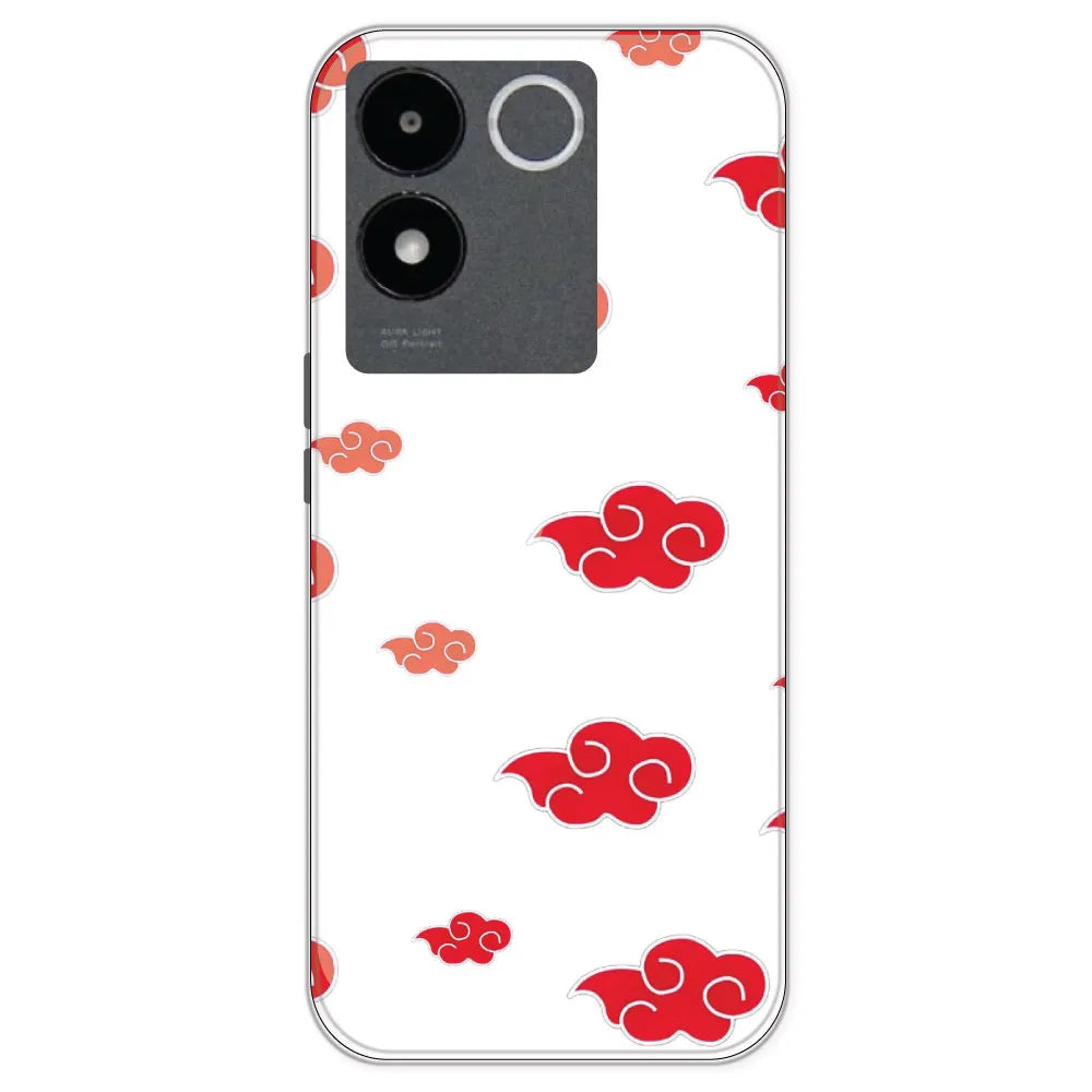 Red Clouds - Clear Printed Silicone Case For IQOO Z7 Pro