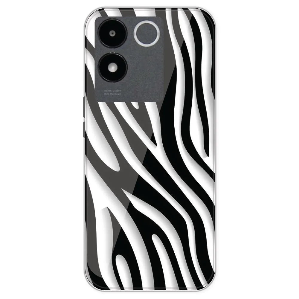 Zebra Print - Clear Printed Silicone Case For IQOO Z7 Pro