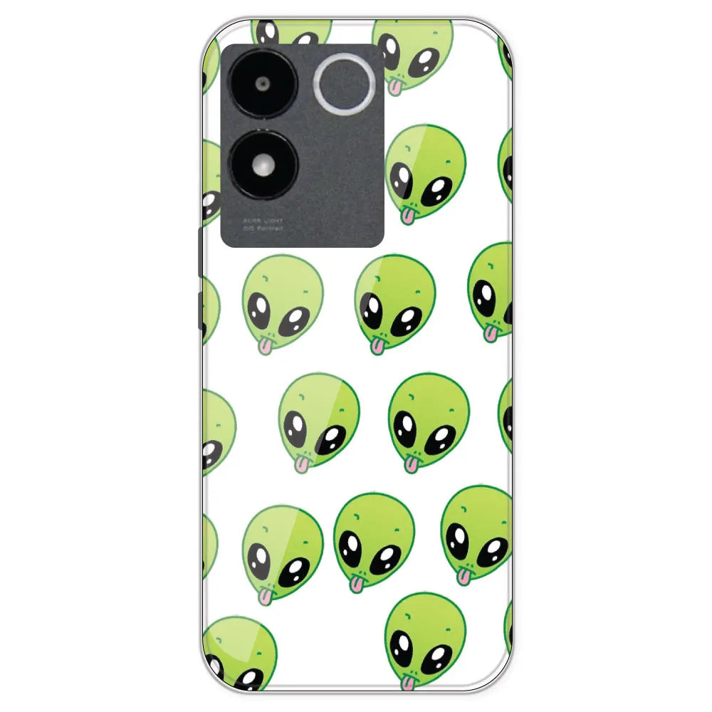 Alien - Clear Printed Silicone Case For IQOO Z7 Pro