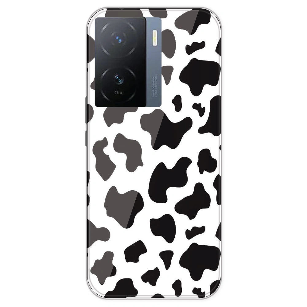 Cow Print - Clear Printed Silicone Case For IQOO Z7