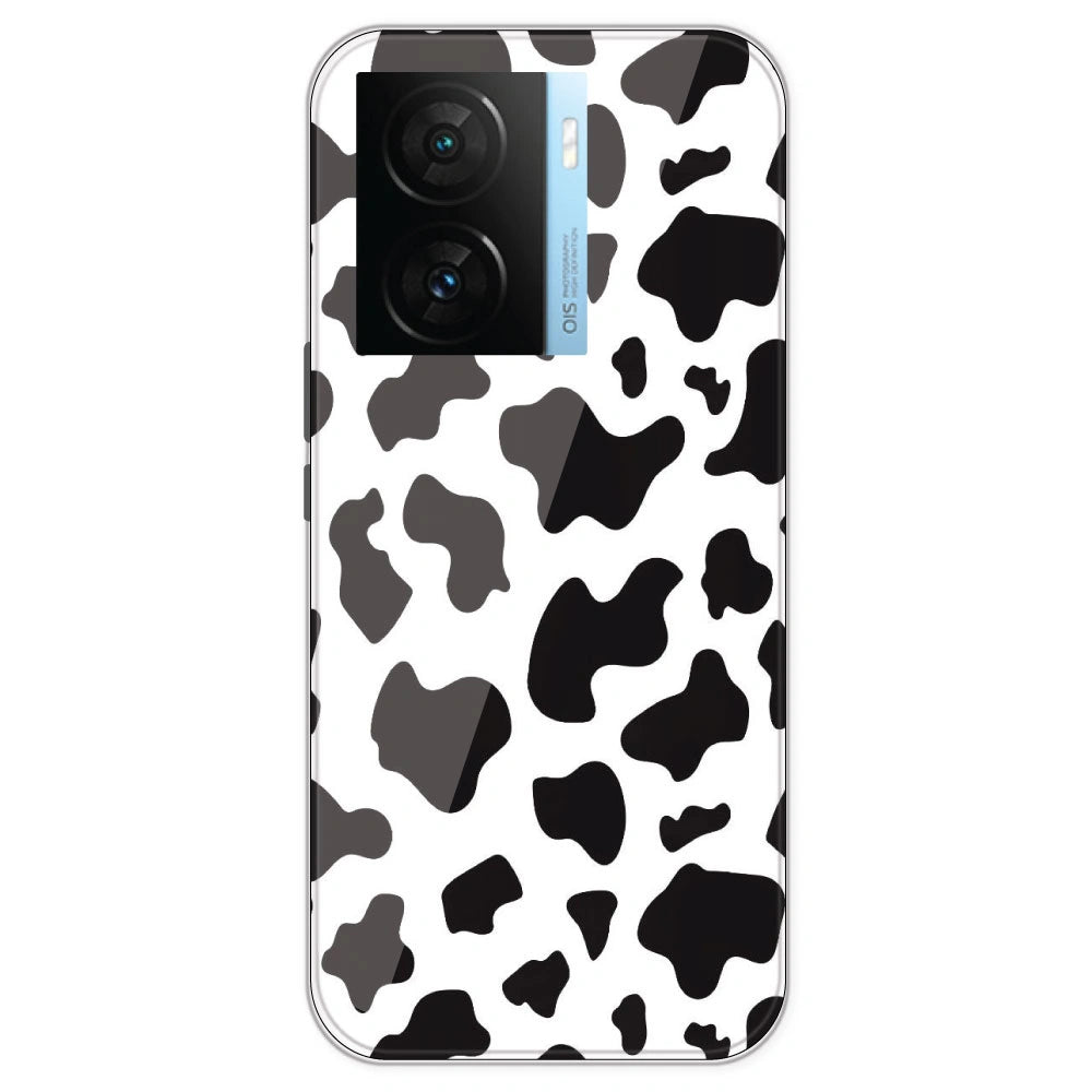 Cow Print - Clear Printed Silicone Case For IQOO Z7S