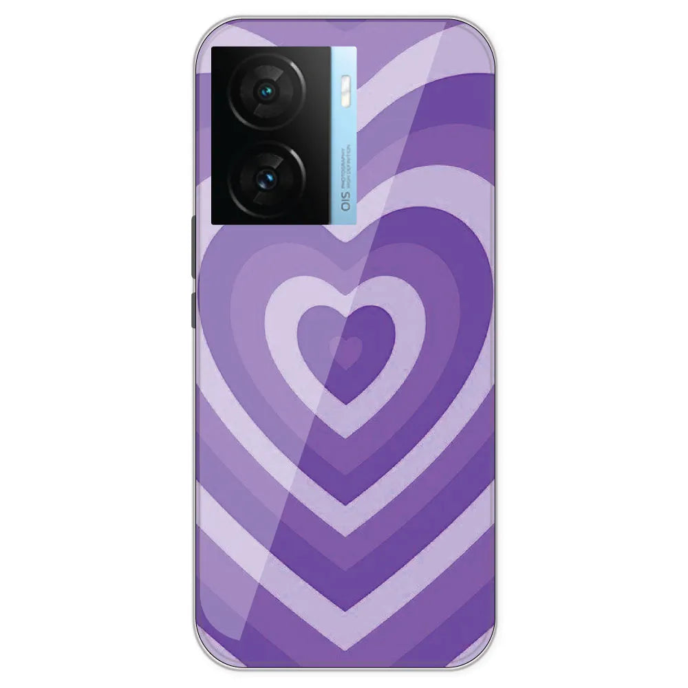 Purple Hearts - Printed Silicone 7Case For IQOO Z7S