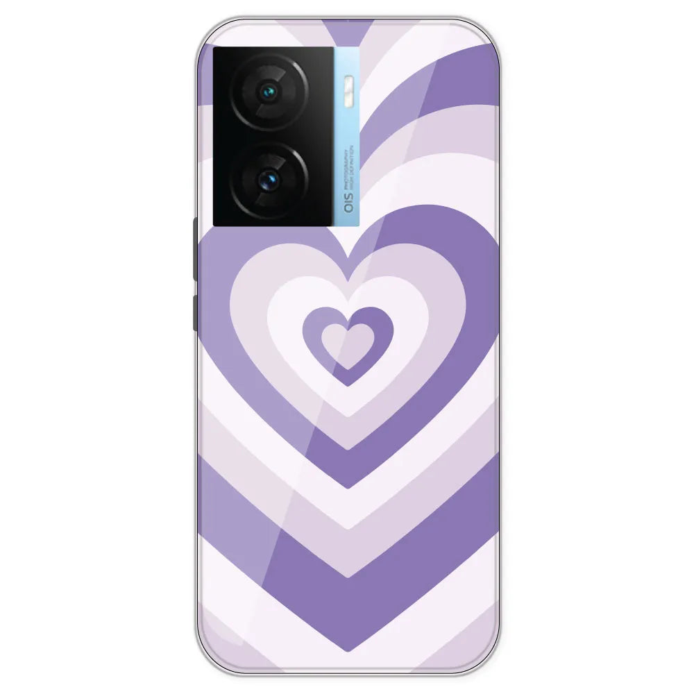 Dark Purple Hearts - Printed Silicone Case For IQOO Z7S