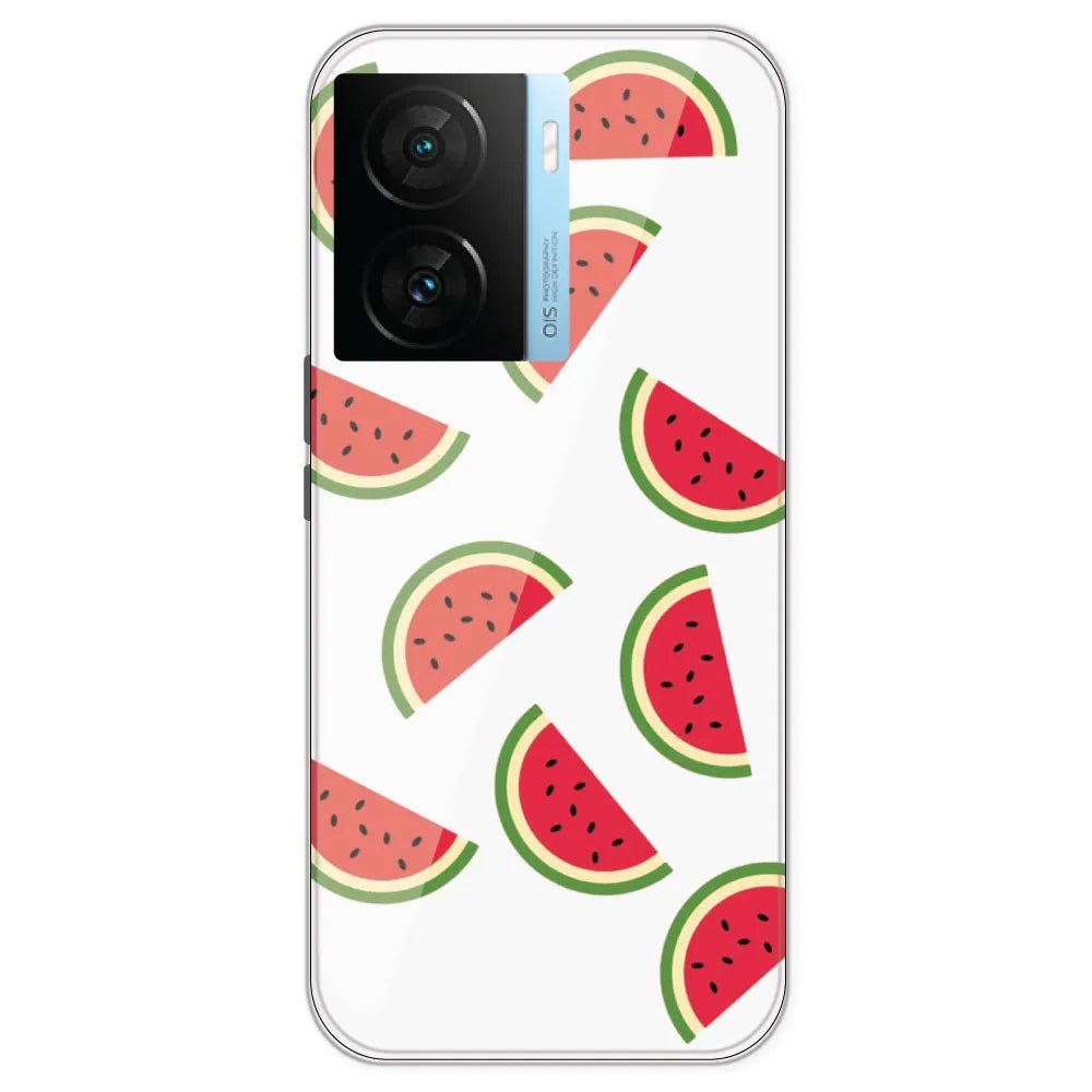 Watermelons - Clear Printed Silicone Case For IQOO Z7S