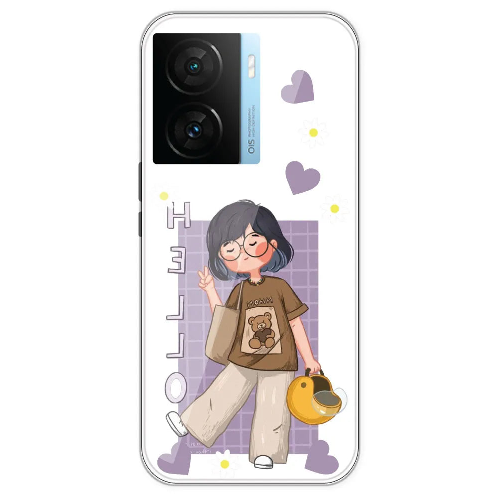 Introvert Girl - Clear Printed Silicone Case For IQOO Z7S