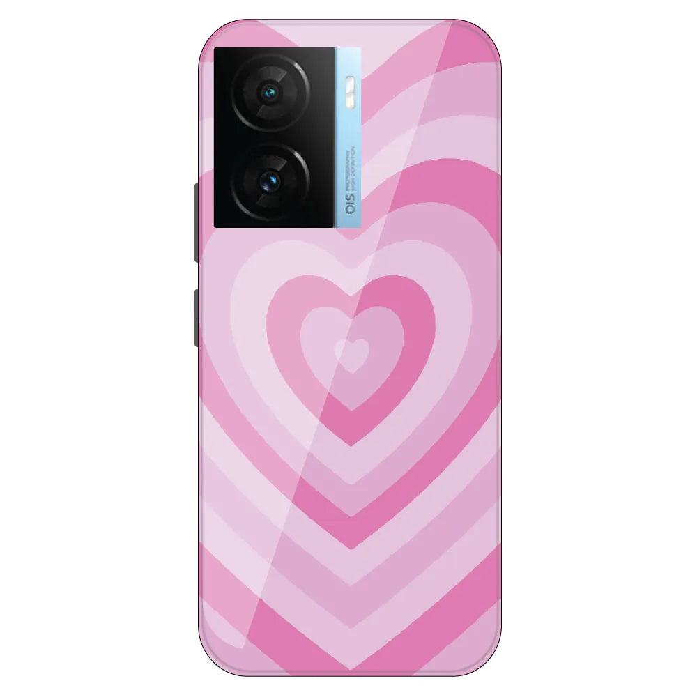 Pink Hearts - Printed Silicone Case For IQOO Neo Z7S