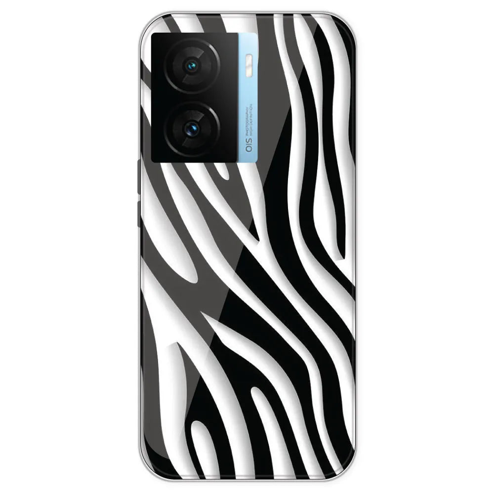 Zebra Print - Clear Printed Silicone Case For IQOO Z7S