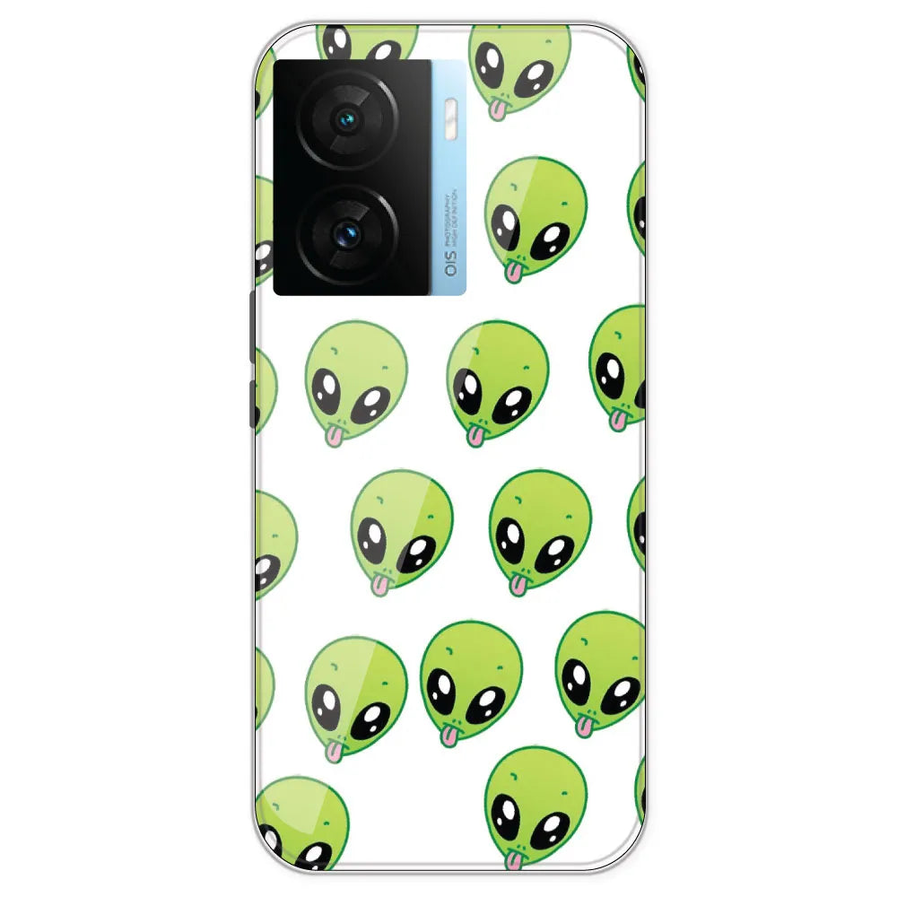 Alien - Clear Printed Silicone Case For IQOO Z7S