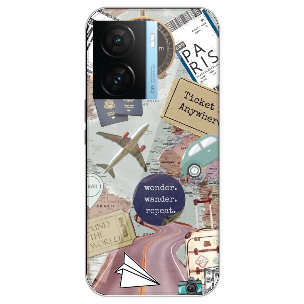 Travel Collage - Printed Silicone Case For IQOO Z7S