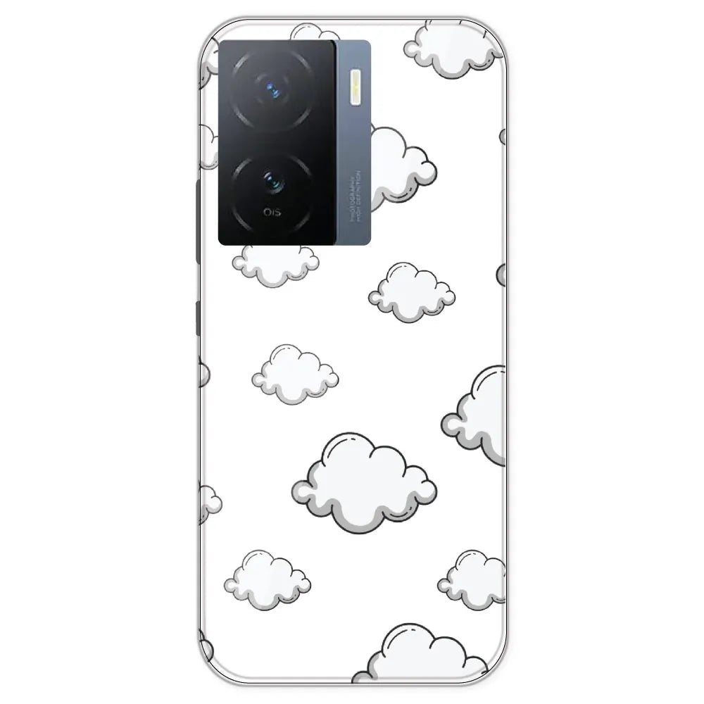 Clouds - Clear Printed Silicone Case For IQOO Z7