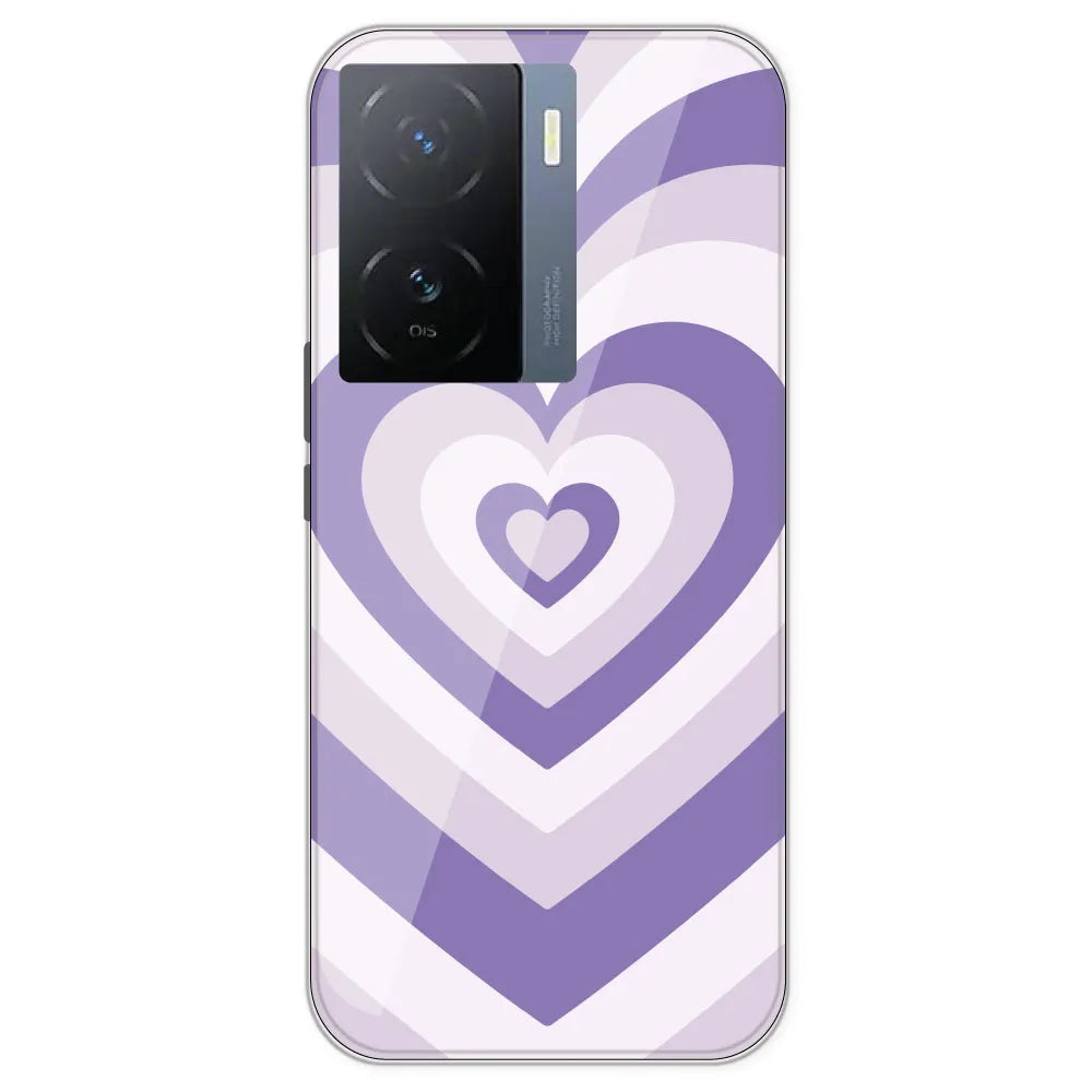 Dark Purple Hearts - Printed Silicone Case For IQOO Z7