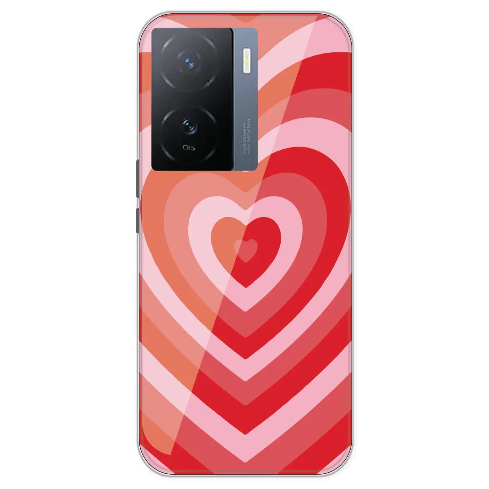Red Hearts - Printed Silicone Case For IQOO Z7