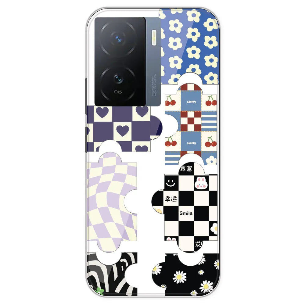 Aesthetic Puzzle - Clear Printed Silicone Case For IQOO Z7
