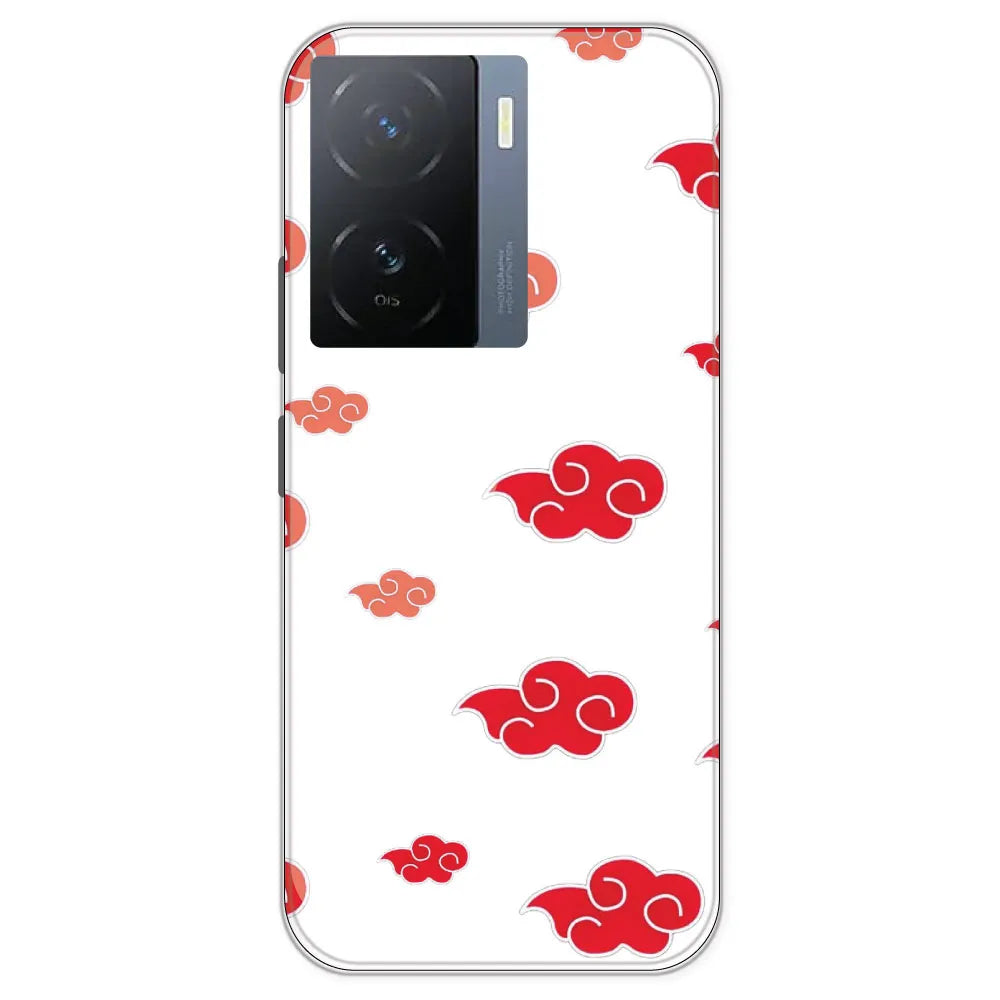 Red Clouds - Clear Printed Silicone Case For IQOO Z7