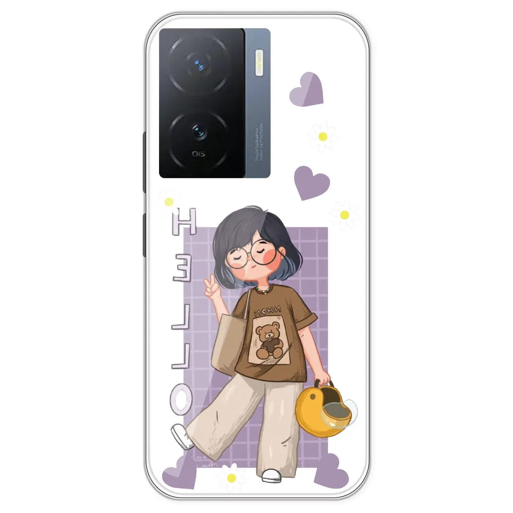 Introvert Girl - Clear Printed Silicone Case For IQOO Z7