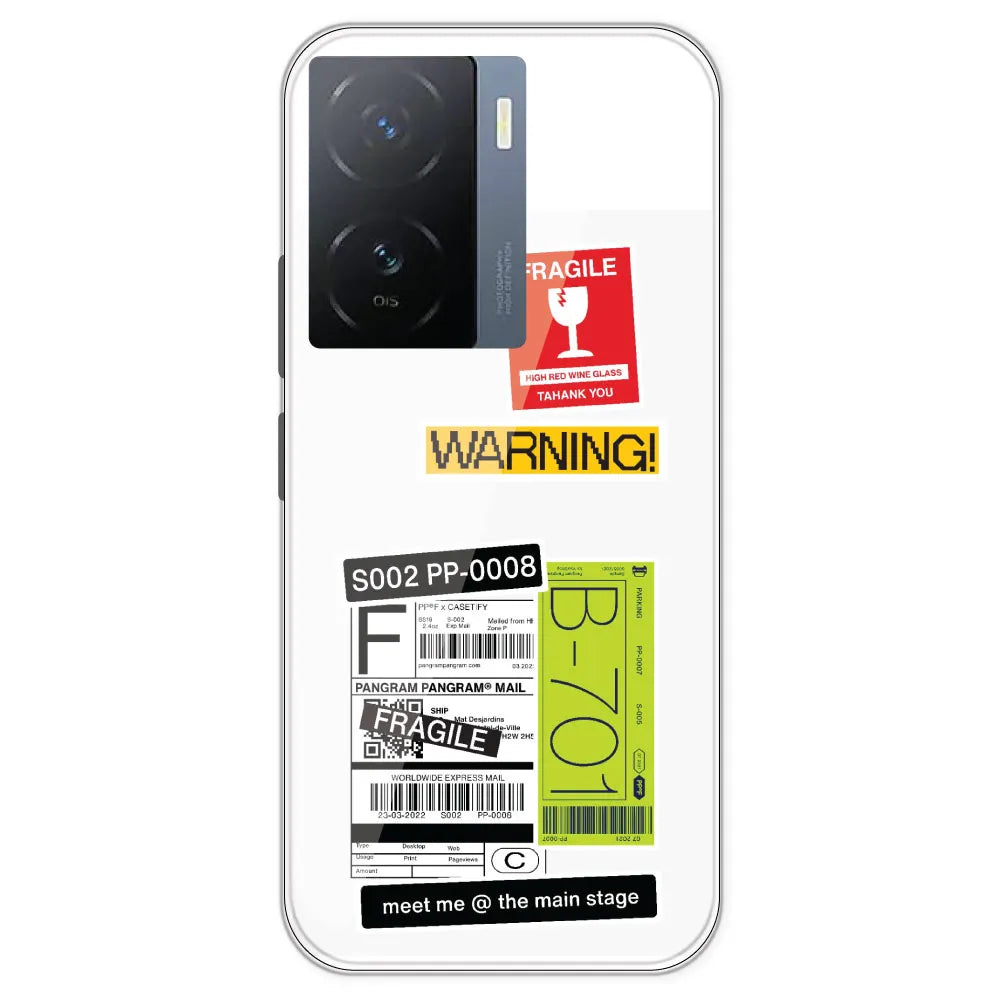 Fragile Labels - Clear Printed Silicone Case For IQOO Z7