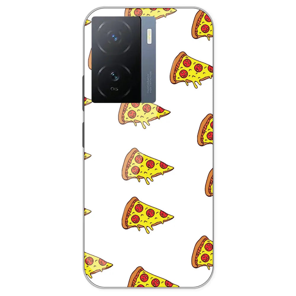 Pizza - Clear Printed Silicone Case For IQOO Z7