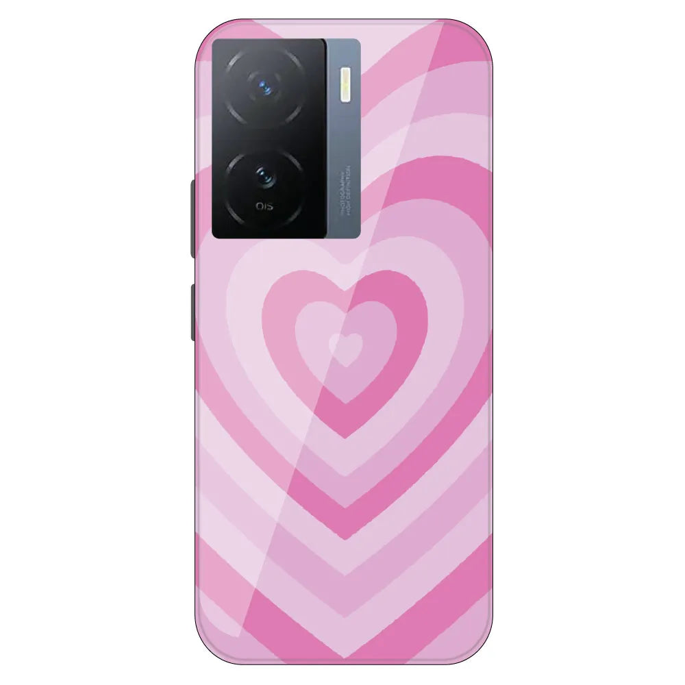 Pink Hearts - Printed Silicone Case For IQOO Neo Z7