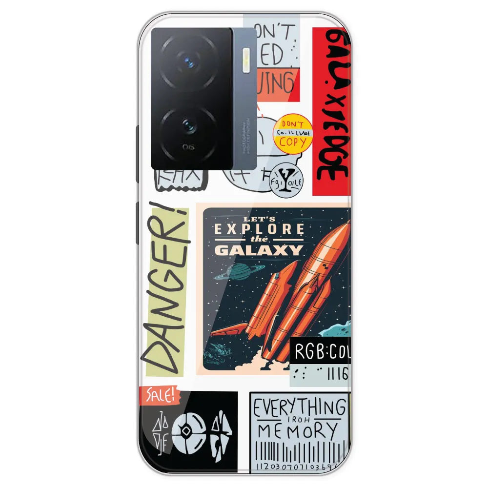 Galaxy - Clear Printed Silicone Case For IQOO Z7